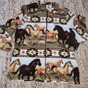 Horse Print Fleece Jacket
